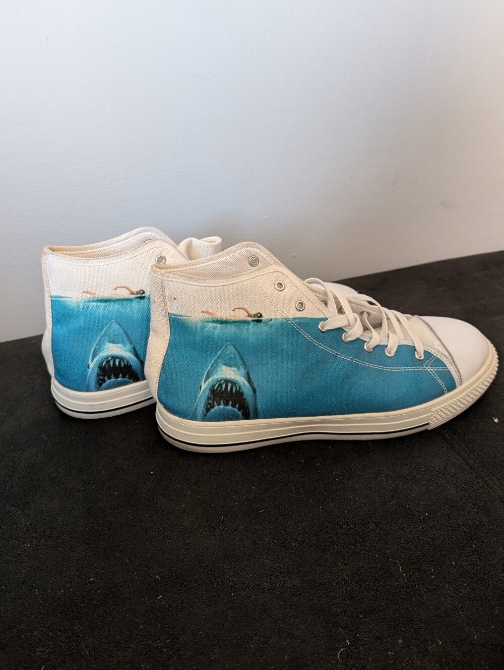 🎬 "Jaws" High Top Sneakers Size 12M - Picture 1 of 7